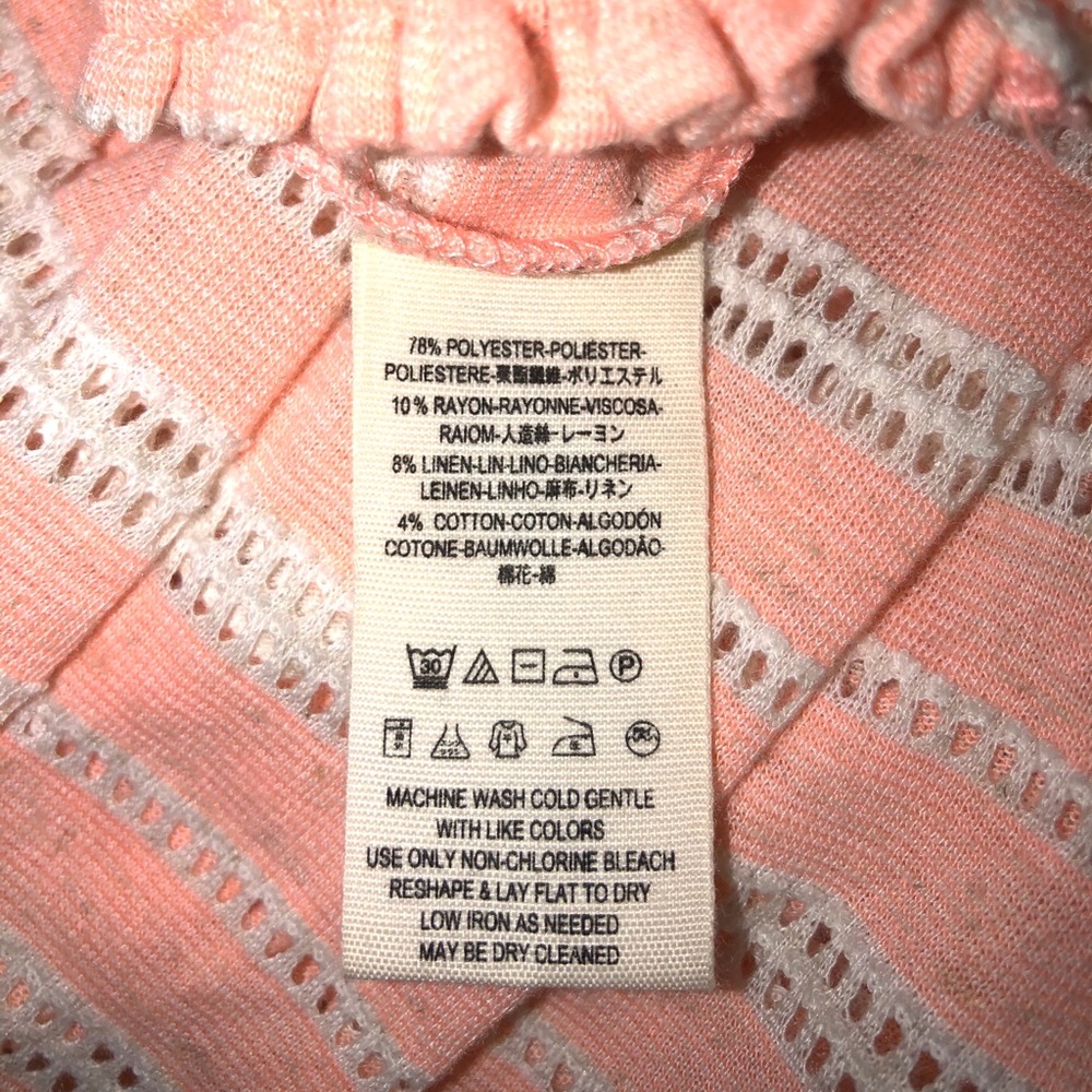 Free People Peach & White Off-shoulder Top - Picture 5 of 10